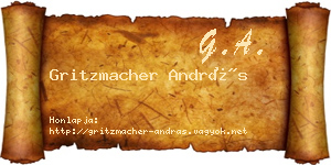 Gritzmacher András névjegykártya